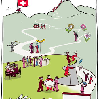 Business visual by speakture, showing the road from mission to vision in an anonymous way